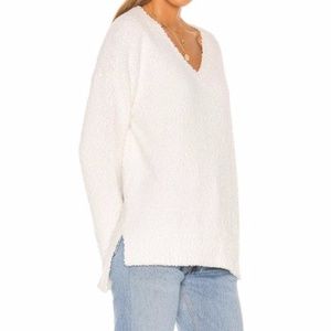 Sanctuary White Soft Teddy V Neck Sweater